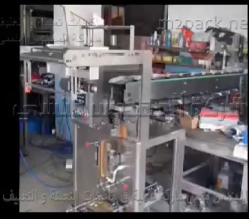 ماكينة الفلوباك الرأسية بنظام سلسلة أطباق لتغليف قطع حلوي ، علكة بكيس لحام سنتر سيلنج أتوماتيك موديل 911 ماركة المهندس منسى