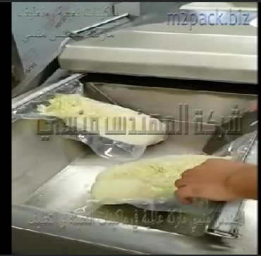 مكنة حجرتين أو غرفتين إستانلس لسحب الهواء من أكياس الخضروات الموسمية لتغليفها سليمة أو تصديرها دون تلف موديل 603 ماركة المهندس منسي