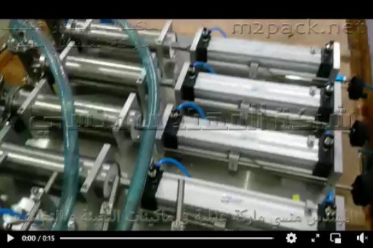 ماكينة التعبئة بدواسه نصف اتوماتيك الجل و عصائر و كلور 4 نوزل كود 403 IIII